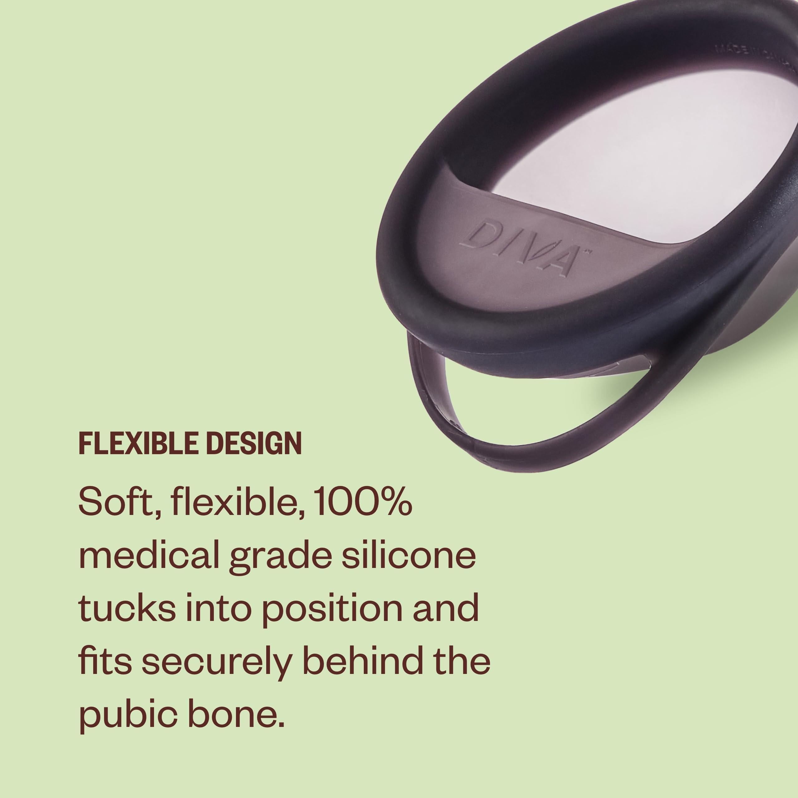 DivaCup Diva Disc - Comfortable, Reusable Menstrual Disc with Leakproof Shield - Period Disc for Up to 12 Hours of Continuous Wear - 100% Medical Grade Silicone - Holds 7 Tampons of Flow - One Size Fits Most