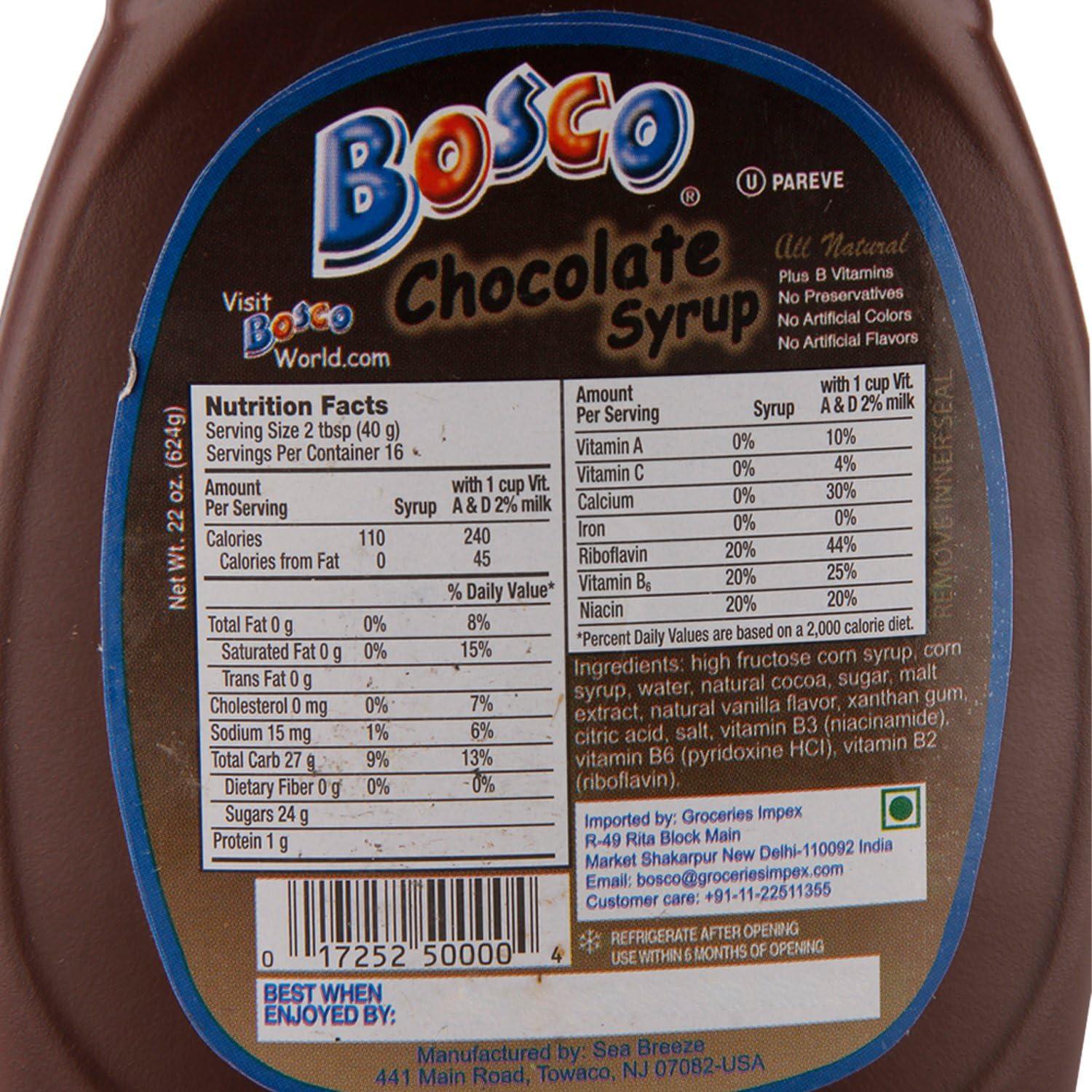 Bosco The Original Bosco Chocolate Syrup - 22 oz Squeeze Bottle all nature (2-Pack)