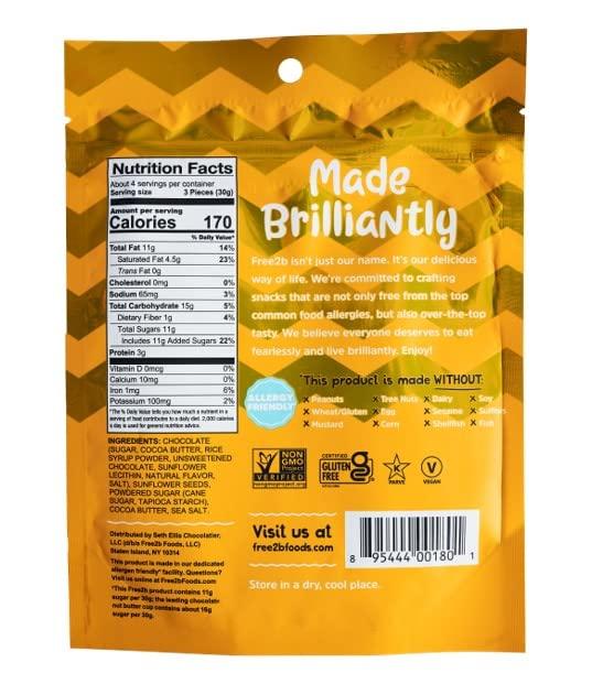 Free 2b Free 2b Sunflower Butter Mini Sun Cups, Safe for School and Allergy Friendly - Gluten-Free, Dairy-Free, Nut-Free, and Soy-Free - Chocolate, 4.2 oz Resealable Bag (Pack of 1)