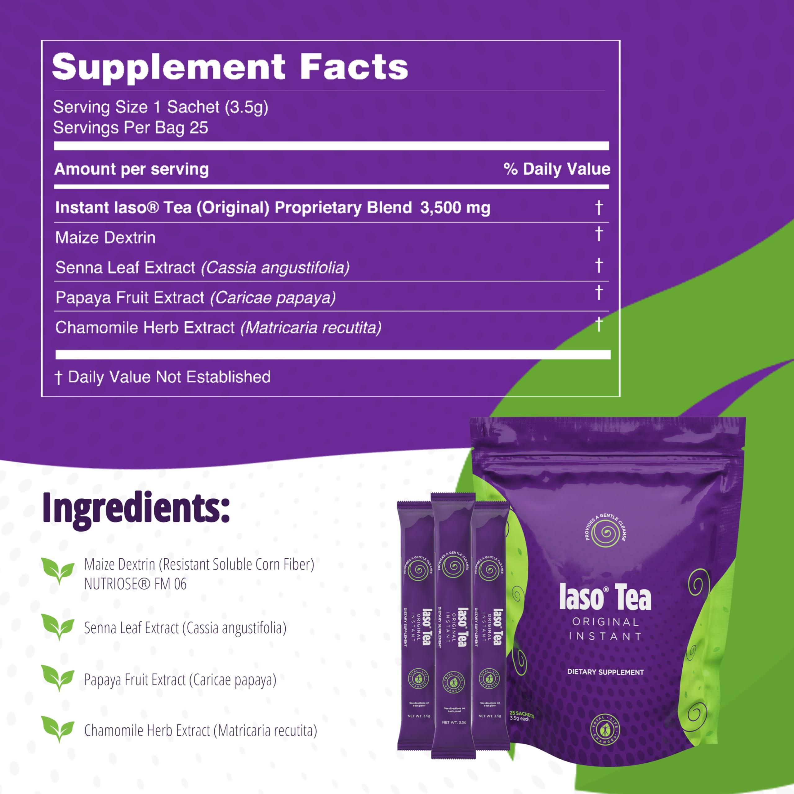 Total Life Changes Total Life Changes Iaso Instant Tea (Original) - Convenient Cleansing Tea for a Balanced Lifestyle, Gentle & Refreshing, 25 Sachets, Pack of 2