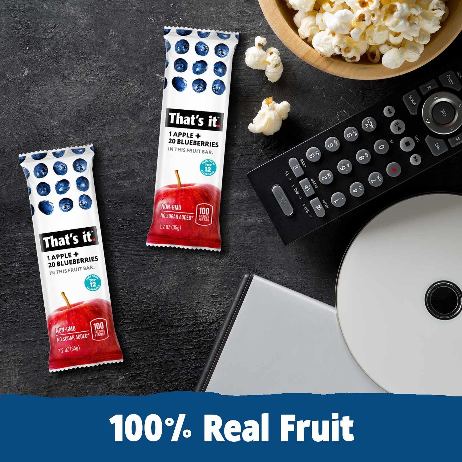 That's it. That's it. Variety Pack 100% Natural Real Fruit Bar, Best High Fiber Vegan, Gluten Free Healthy Snack, Paleo for Children & Adults, Non GMO No Added Sugar, No Preservatives Energy Food (12 Pack)