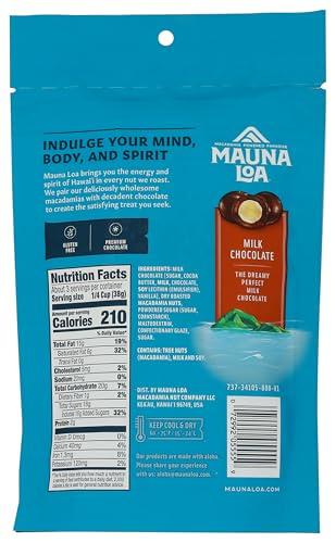 Mauna Loa Mauna Loa Premium Chocolate Covered Macadamia Nuts, Milk Chocolate, 4 Oz Bag (Pack of 1)