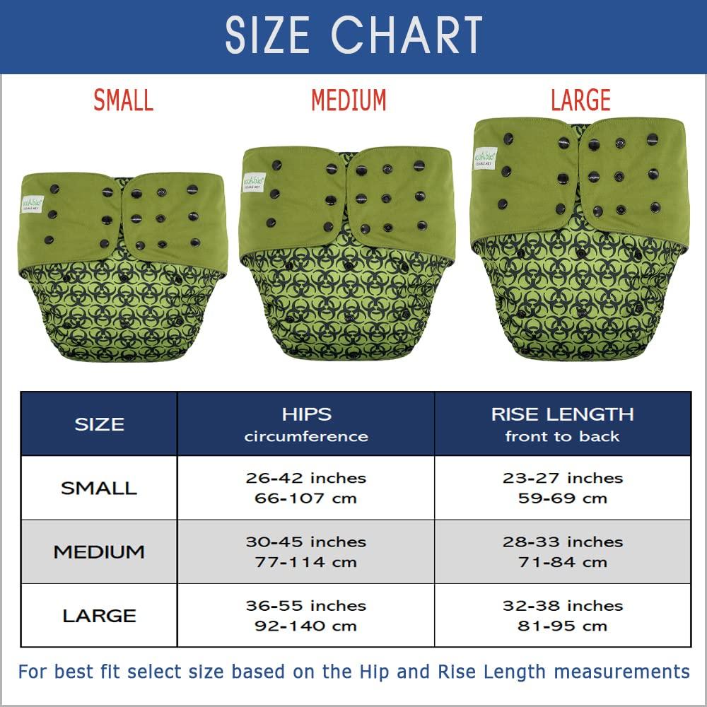 Ecoable Adult Pocket Cloth Diaper 2.0: Reusable Incontinence Protection Briefs for Special Needs Teens, Men and Women (Small, Navy Blue)