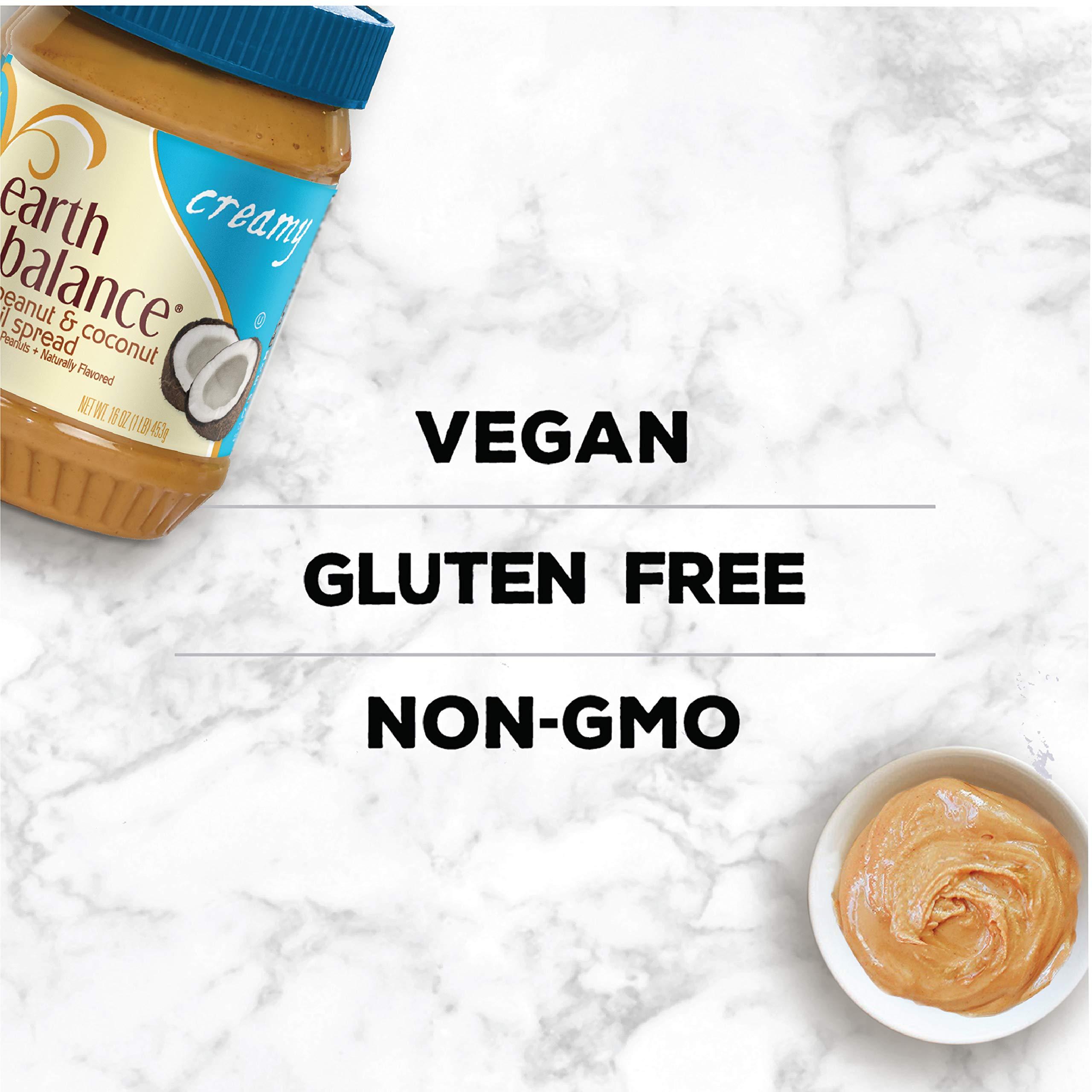 Earth Balance Earth Balance Creamy Peanut and Coconut Oil Spread, Vegan and Gluten Free, 16 oz