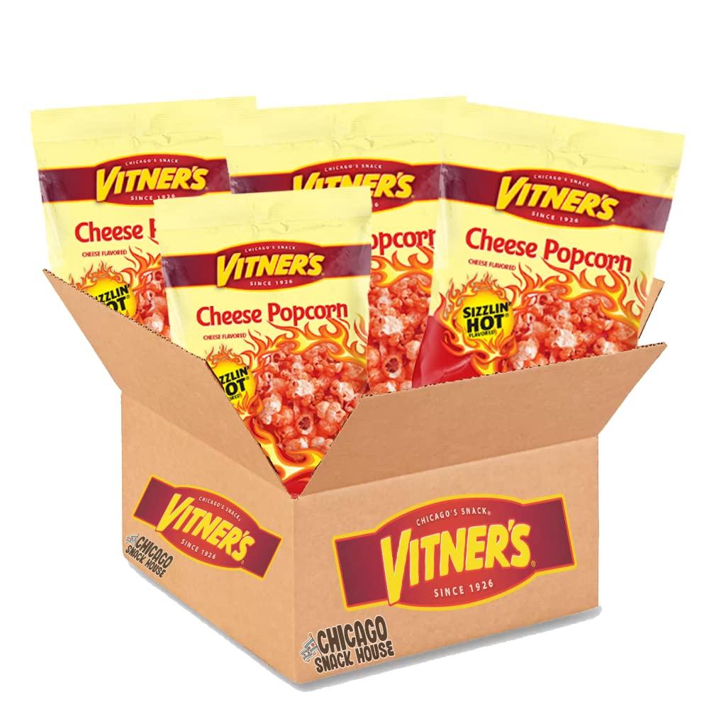 Vitner's Vitner's Sizzlin' Hot Cheese Popcorn - Chicago Snack House - 4 oz. Bags (4)