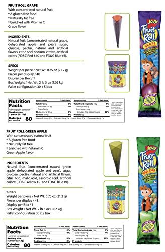 COMBO BREAKER JOVY FRUIT ROLL Variety Pack 10 Flavors - Healthy Snack Made with Natural Fruit, Fat Free, Gluten Free, Enriched with Vitamin C |20 Count, 0.75 oz each