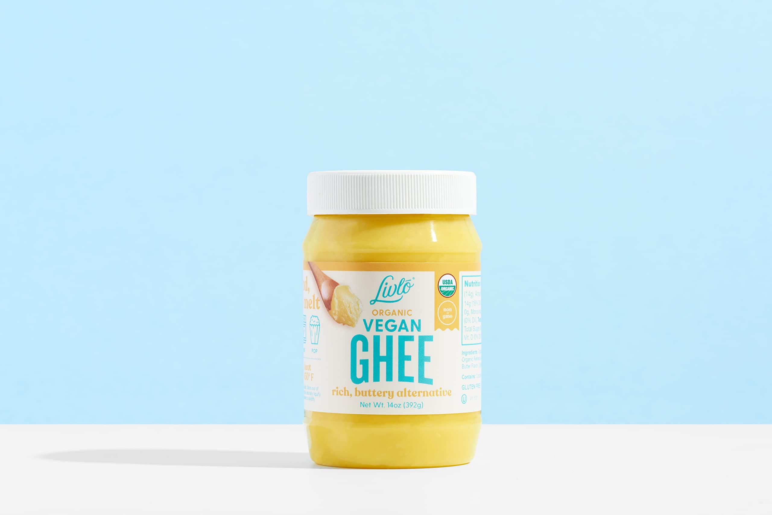 LIVLO Livlo Organic Vegan Ghee - Plant Based Butter - No Refrigeration Necessary - Dairy, Soy Free, and Gluten Free Substitute to Ghee and Butter - 14 oz.