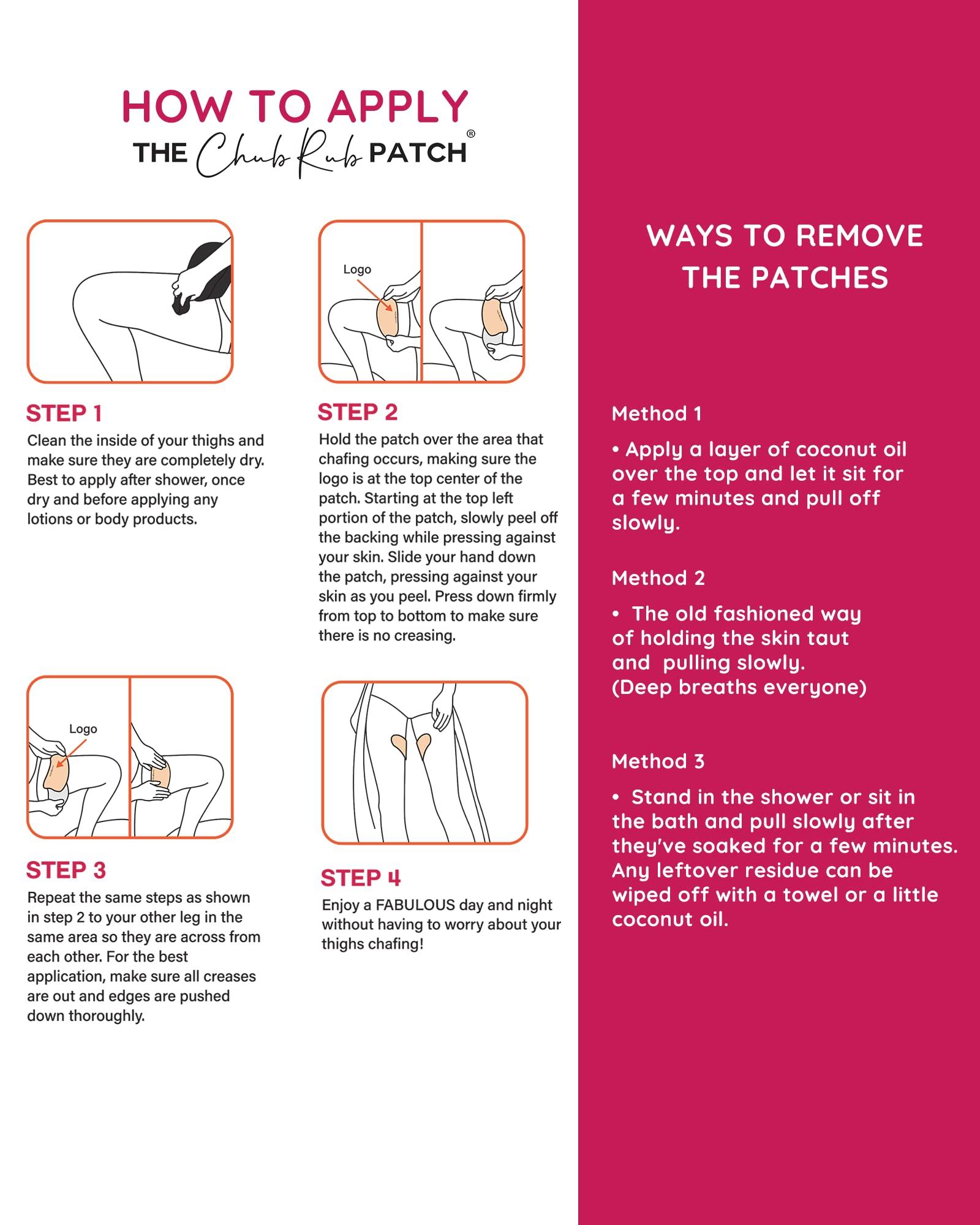 THE CHUB RUB PATCH The Chub Rub Patch for Thighs (AS SEEN ON SHARK TANK), Anti Chafe Thigh Chafing Prevention Friction Tape Patches, Anti Chafing Skin Tape for Inner Thigh Rubbing Prevention Women (3 Pairs), Chestnut