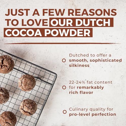 MODERN MOUNTAIN Cocoa Powder (1 lb) Dutch Processed Cocoa Powder, Unsweetened, Extra Rich Cocoa Flavor, 22-24% Fat, Premium Culinary Grade, Non-GMO, Perfect Cocoa for Baking and Cooking