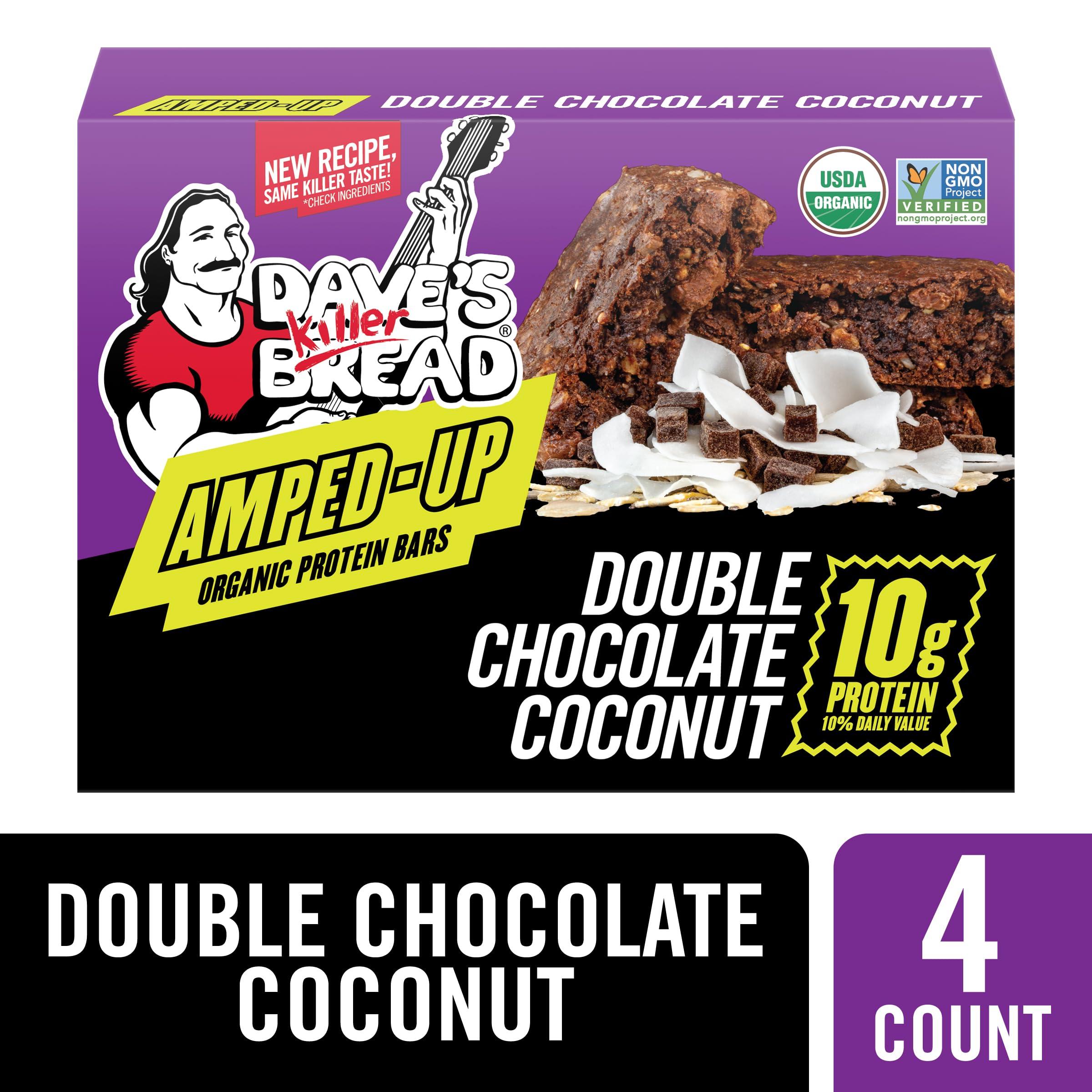 Dave\'s Killer Bread Dave\'s Killer Bread Double Chocolate Coconut Amped-Up Protein Bars 4 CT + 1 Branded Sticker Variety Pack