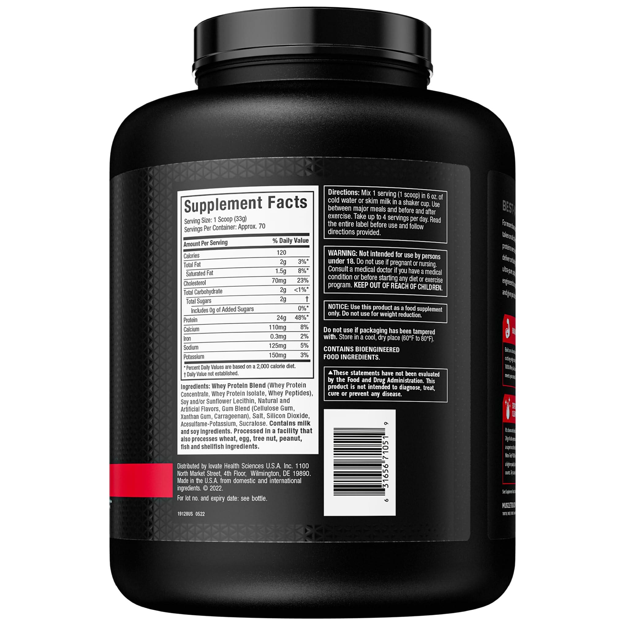 MuscleTech Whey Protein Powder , MuscleTech Nitro-Tech Whey Gold Protein Powder , Whey Protein Isolate Smoothie Mix , Protein Powder for Women & Men , Vanilla Protein Powder, 5 lbs (69 Serv)-package varies