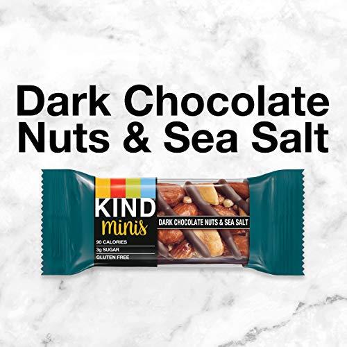 KIND KIND Minis, Dark Chocolate Nuts & Sea Salt, Healthy Snacks, Gluten Free, Low Calorie Snacks, Low Sugar, 10 Count