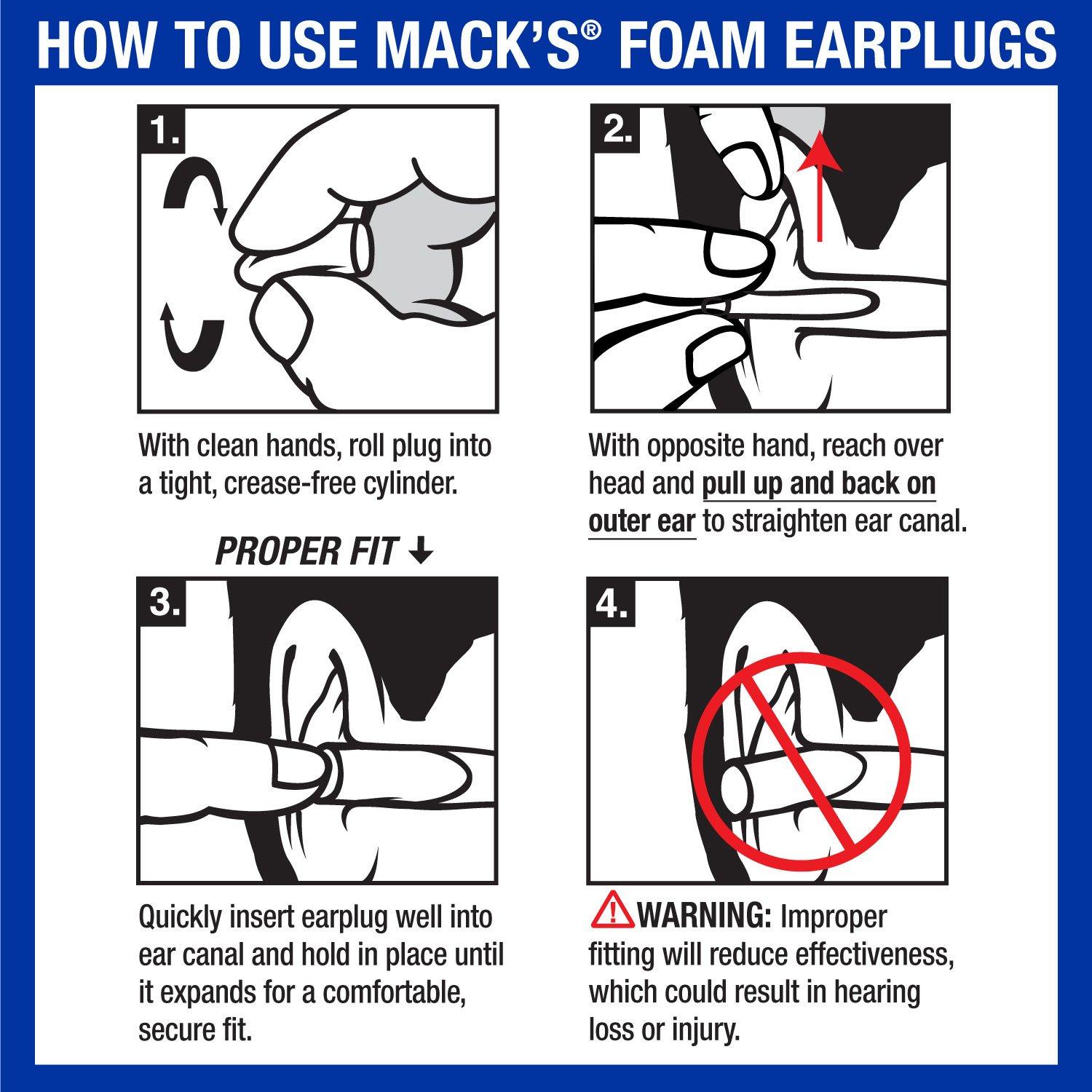 Mack\'s Mack\'s Ultra Soft Foam Earplugs, 10 Pair Bag - 32dB NRR, Comfortable Ear Plugs for Sleeping, Snoring, Travel, Concerts, Studying and Loud Noise | Made in USA