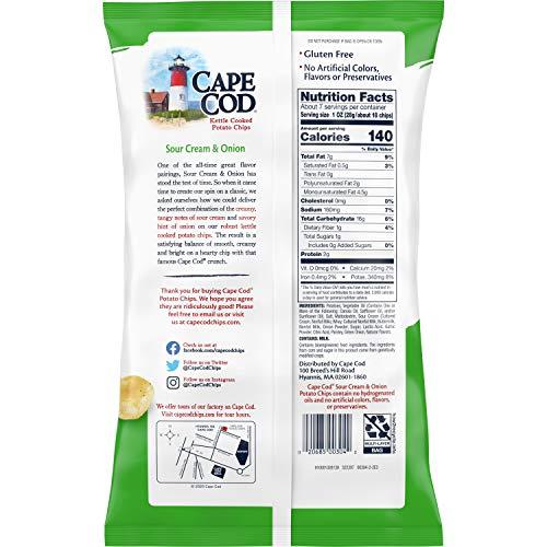 Cape Cod Cape Cod Potato Chips, Sour Cream and Onion Kettle Cooked Chips, 7.5 Oz