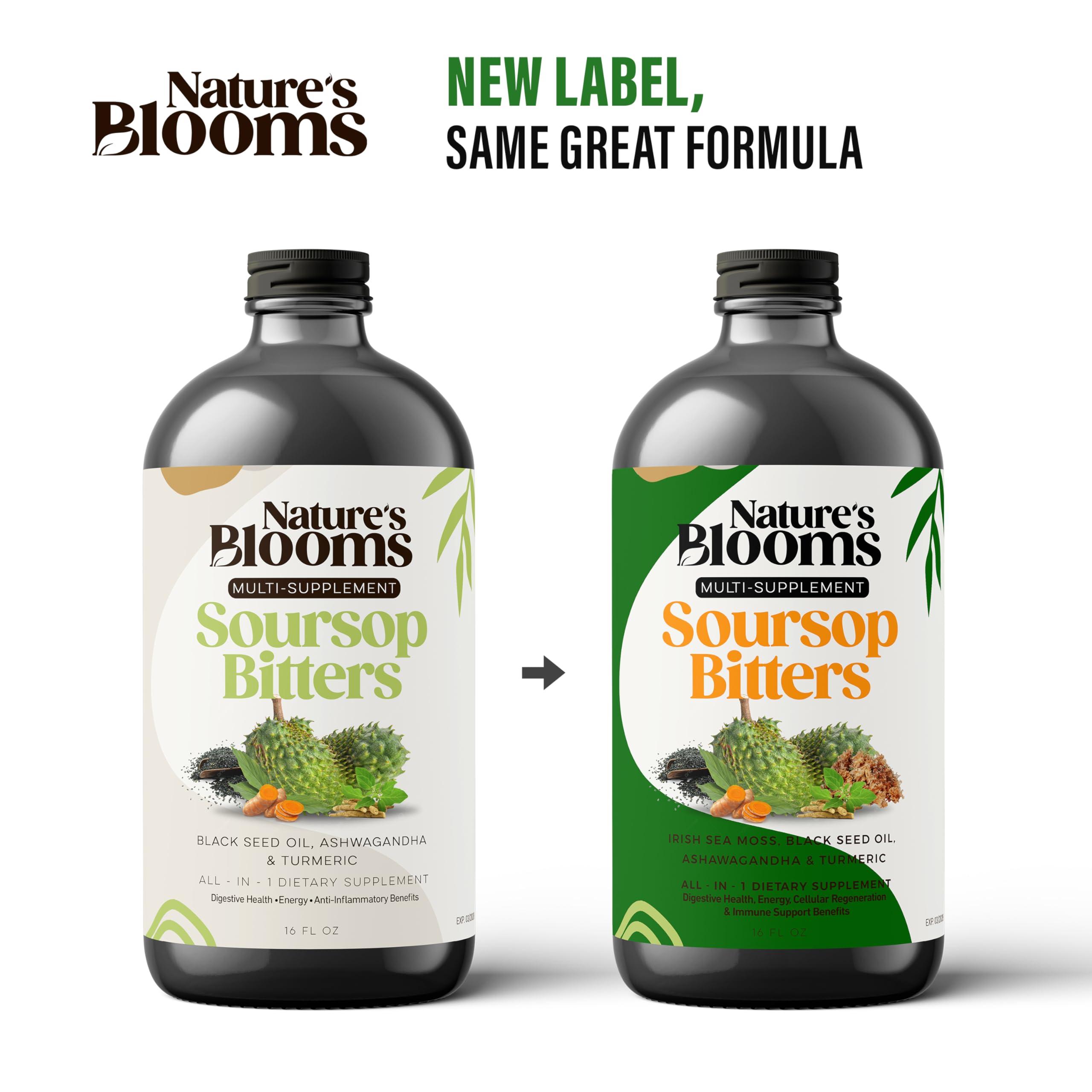 Nature\'s Blooms Soursop Bitters Liquid Supplement, 16 oz | Nature\'s Best Bitters | Health-Focused Ingredients for Antioxidant, Immune Support, and Digestion