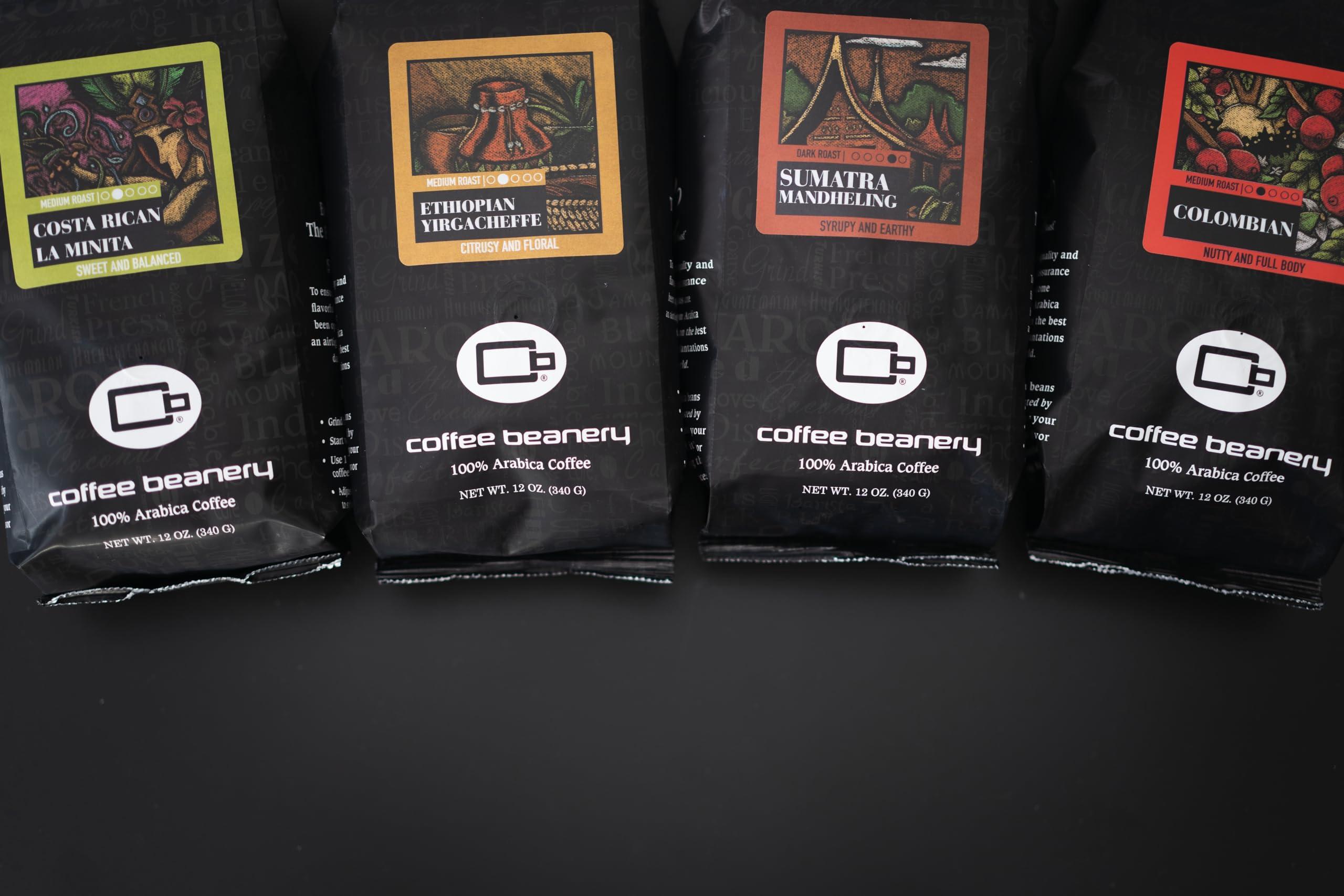 Coffee Beanery Ethiopian Yirgacheffe Specialty Coffee | 1 Bag of 12oz. Coffee (Coarse) | Light Roast