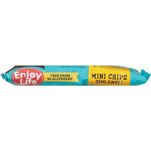 Enjoy Life Foods Enjoy Life Baking Chocolate Semi-Sweet Mini Chocolate Chips, Gluten Free, School Safe, Non GMO, Dairy Free, Soy Free, Vegan, Nut Free Chocolate, 12 Bags (10 oz) Bulk Chocolate