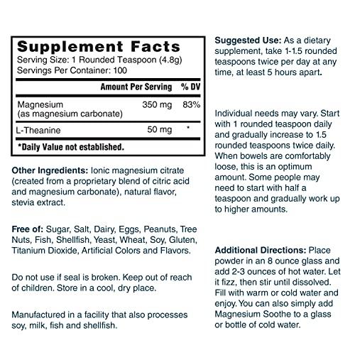 Nature's Lab Nature's Lab Magnesium Soothe Powder 350mg - Promotes Balanced Calcium Levels, Muscle & Nerve Function, Energy Production, and Overall Cardiovascular Health - 16.9 oz (100 Servings)