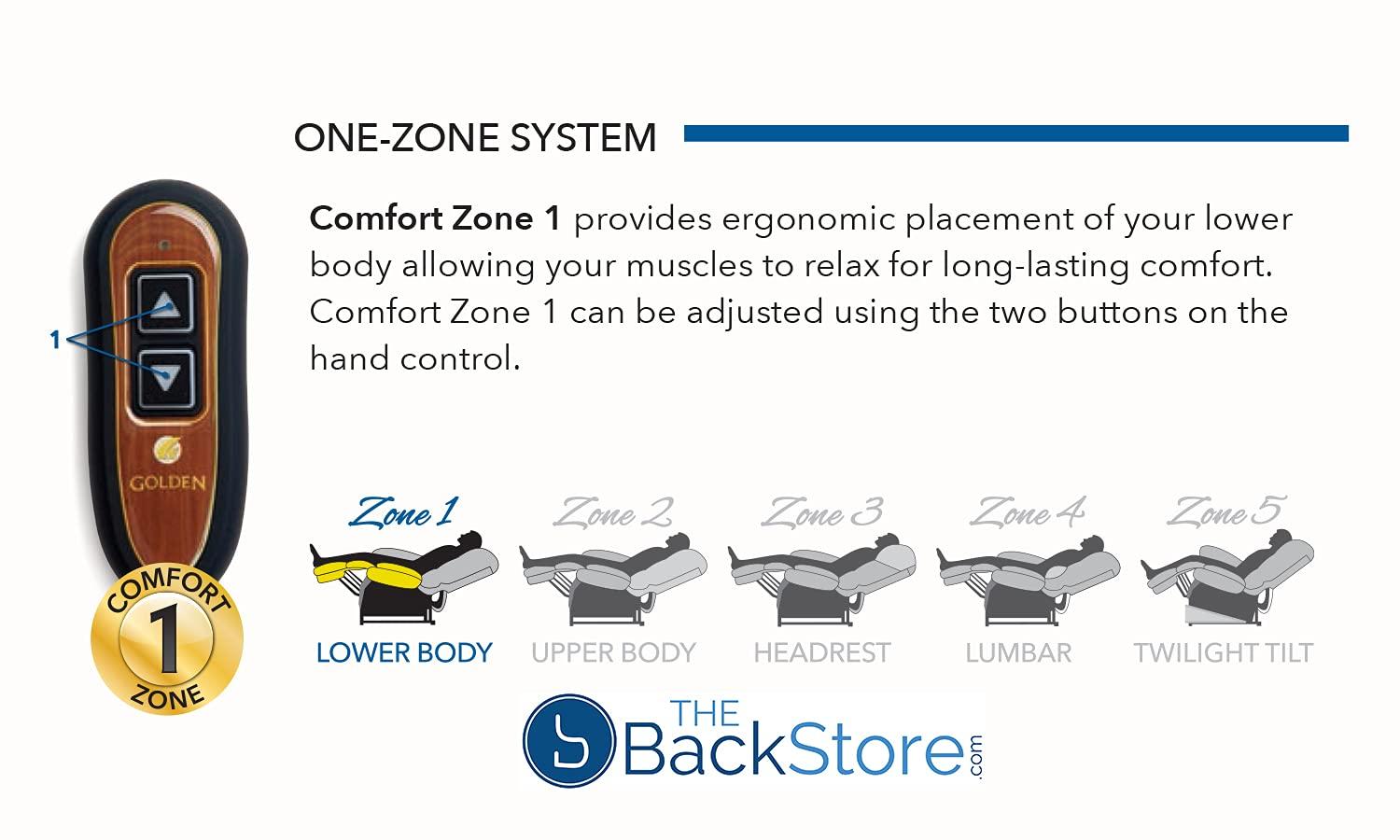 Golden Technologies Golden Technologies Comforter Series PR-531-LAR Large PR531 375 lb. Weight Capacity 3 Position Power Lift Chair Recliner - Oxford Blue Fabric