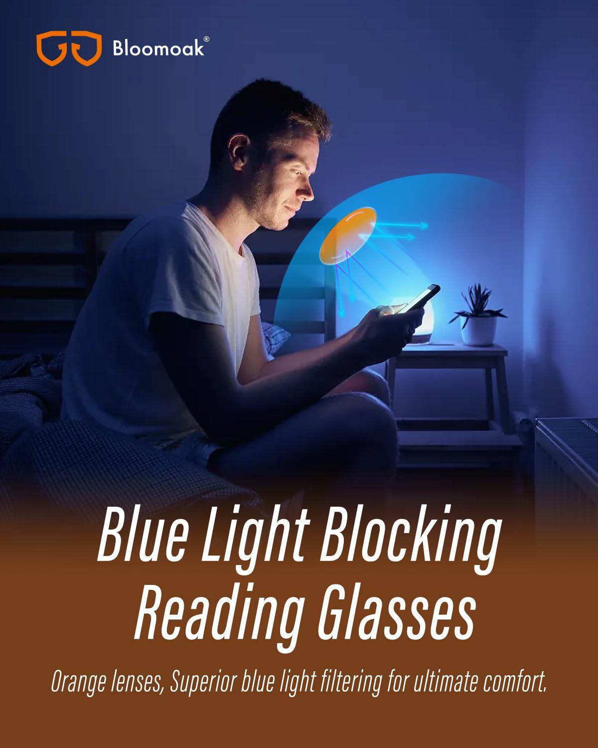 Bloomoak Bloomoak 99% Blue Light Blocking Glasses,Retro Round Glasses,Relieve Eye Fatigue,Improve Sleep,For Screens/Games