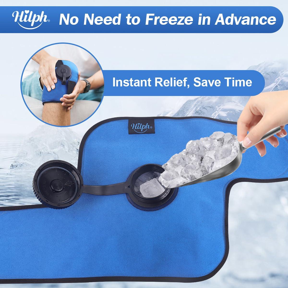 Hilph Hilph Knee Ice Pack Wrap with 2 Gel Pad and Ice Bag for Knee Injuries Reusable