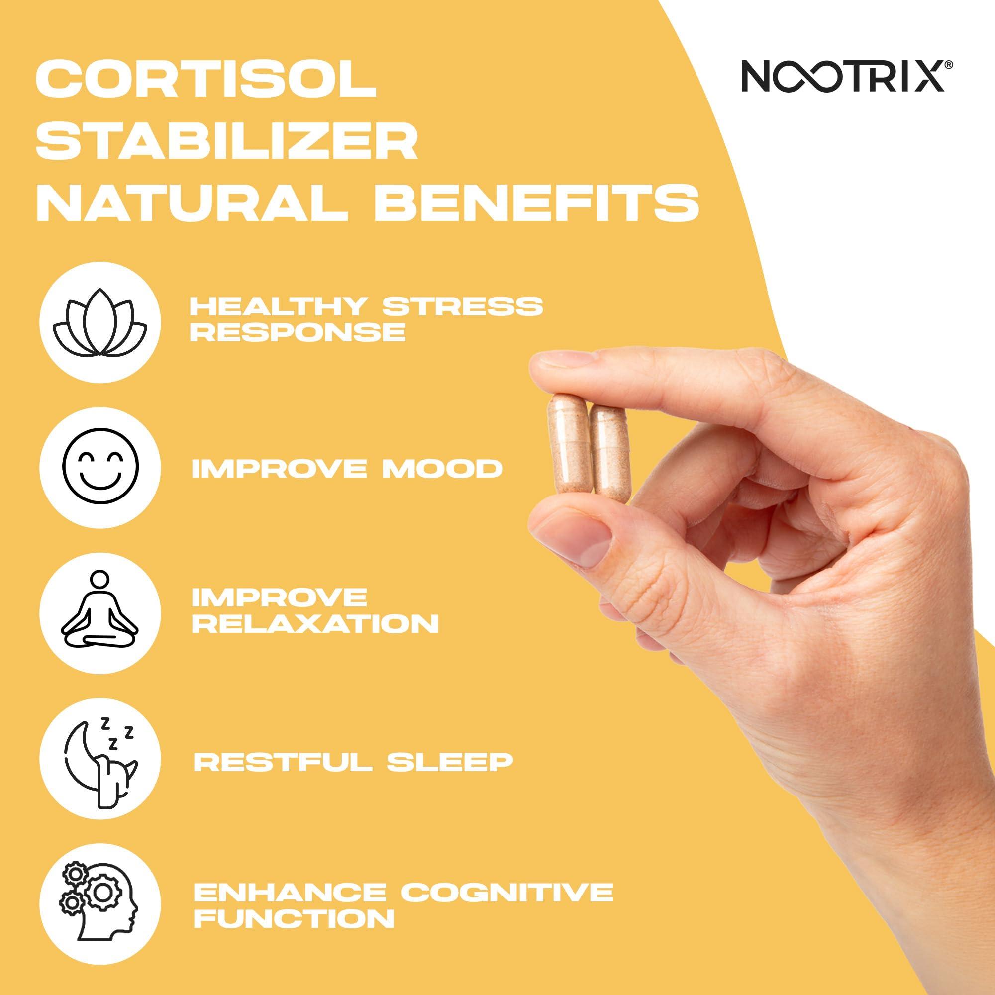 Nootrix Nootrix Cortisol Manager and Stabilizer Supplement | Supports Deep Sleep & Relaxation | Cortisol Supplement with Ashwagandha, L-Theanine, Rhodiola Rosea Extract & Apigenin | 90 Vegan Capsules