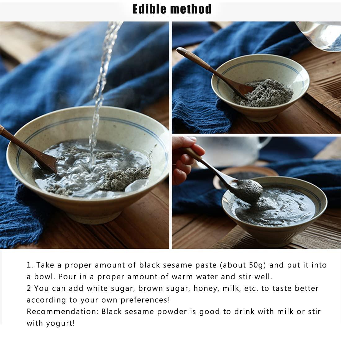 SPFLAUFR Black Sesame Powder (14.1ounce) pure black sesame paste100% Black Sesame Seeds Powder, No Sugar,400gram