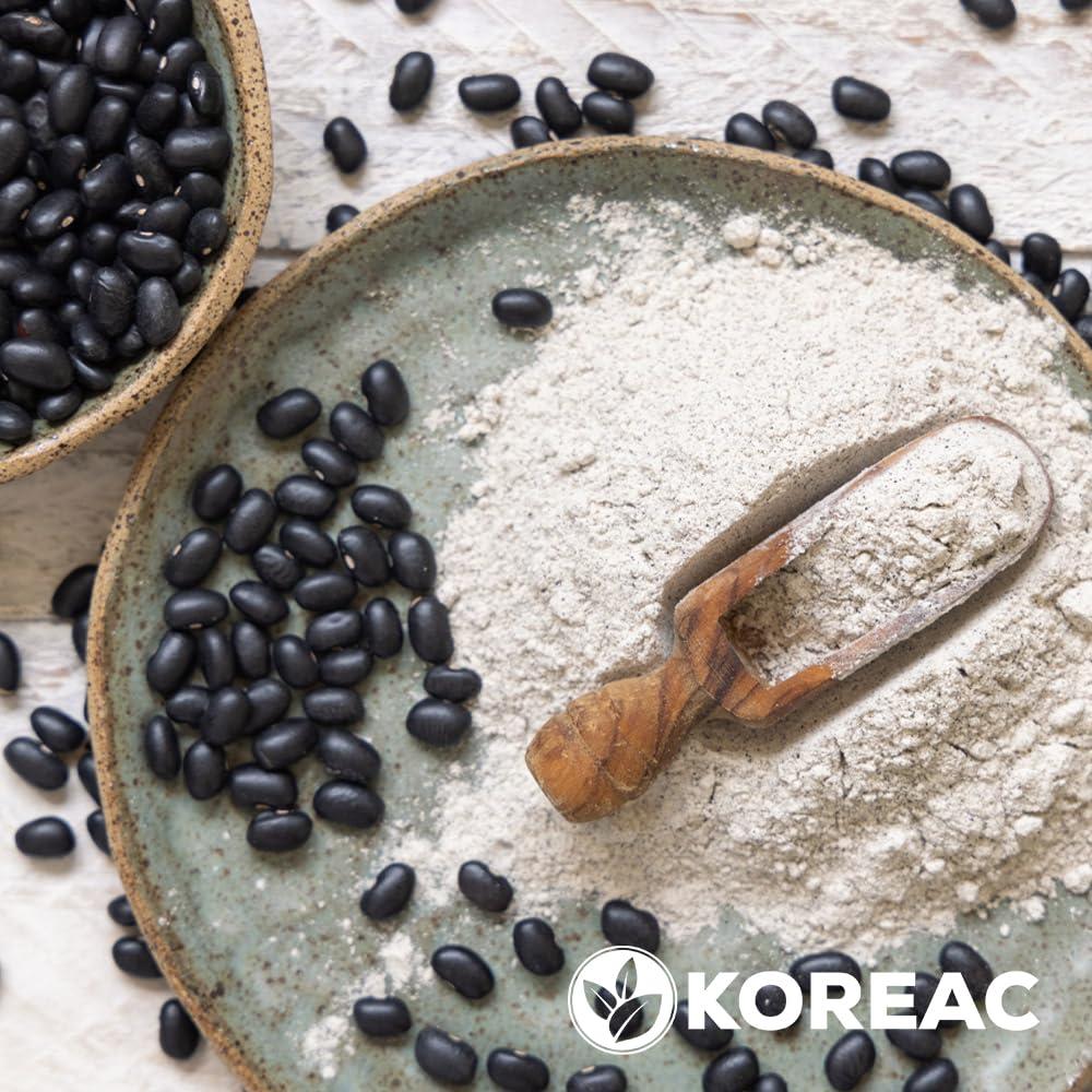 KOREAC KOREAC_ Korean Roasted Black Soy Bean Powder 300g(10.6 oz), 100% Natural, Nourishing Black Food, Rich & Savory, (300g(10.6 oz)_1Pack)