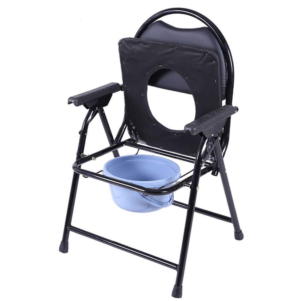 YUSIWOAL Medical Folding Bedside Commode Seat with Commode Bucket and Splash Guard,Portable Commode,Raised Toilet Seat,Toilet Chair for Elderly