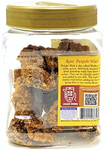 Rani Brand Authentic Indian Products Rani Punjabi Wadi (Vadi) Lentil Spiced Flour Balls 7oz (200g) PET Jar ~ High Protein, All Natural | Vegan | No Colors | Indian Origin