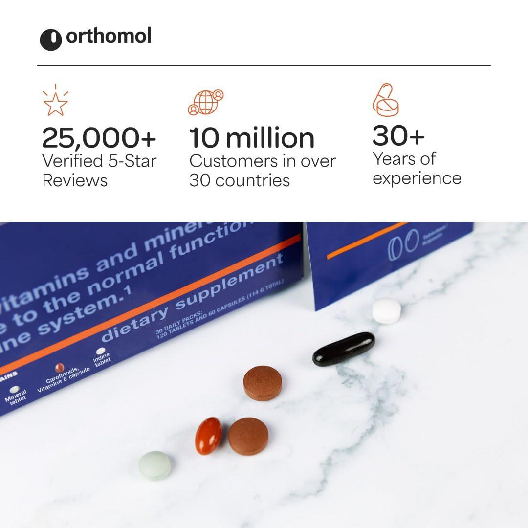 Orthomol Orthomol Immun Tablet and Capsule, Immune Support Supplement, 30-Day Supply, Vitamins A, B, C, D, E, Zinc, Iodine