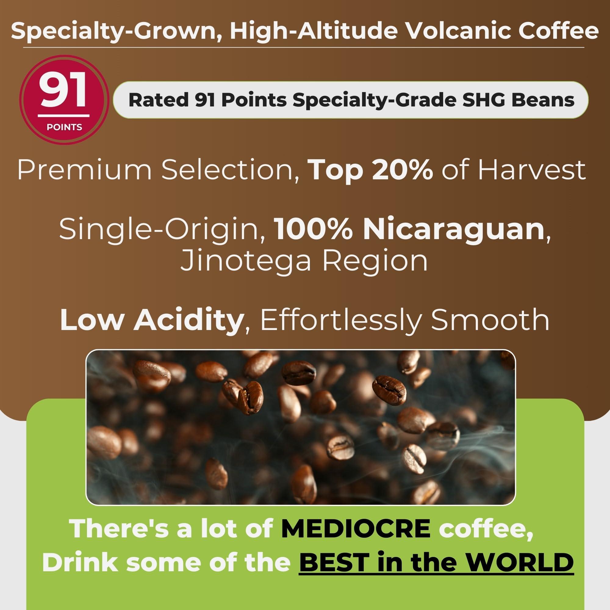 Santa Lucia Estate Coffee Santa Lucia Nicaraguan Specialty Coffee - Vienna Roast 3 Pounds (3-16oz Bags, Ground)