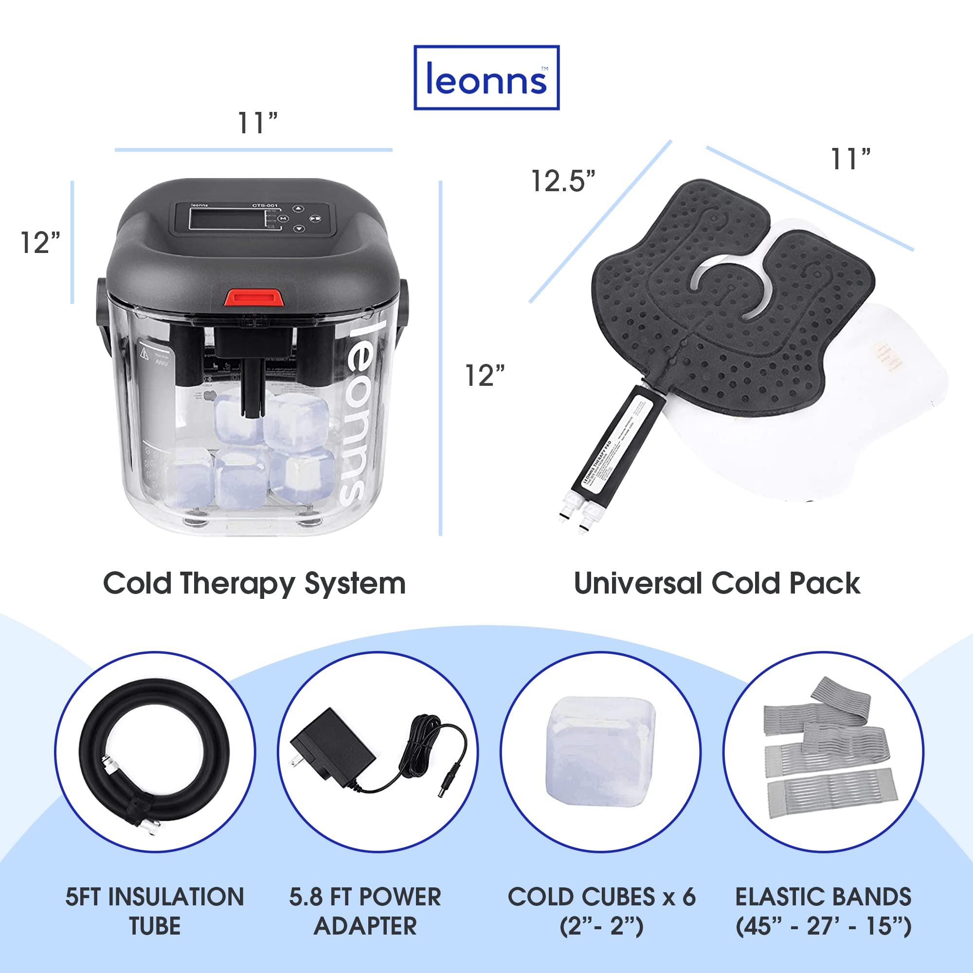 LEONNS Cold Therapy Machine for Knee, Shoulder, Back and Hip After Surgery - Cryotherapy Machine with Universal Pad for Use in Multiple Places (Ice Machine + Universal Pad + Reusable Ice Cubes Included)