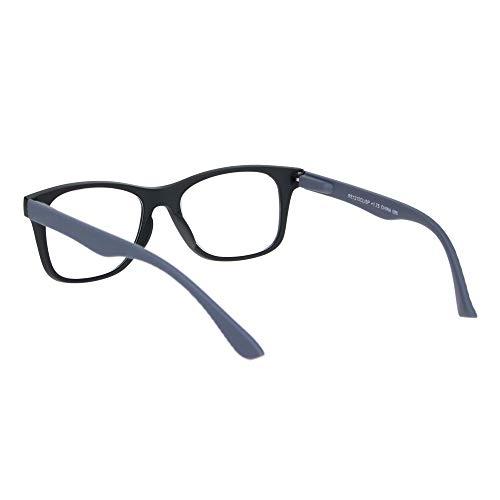 SA106 Matte Rubberized Hipster Horn Rim Spring Hinge Reading Glasses Black +1.25