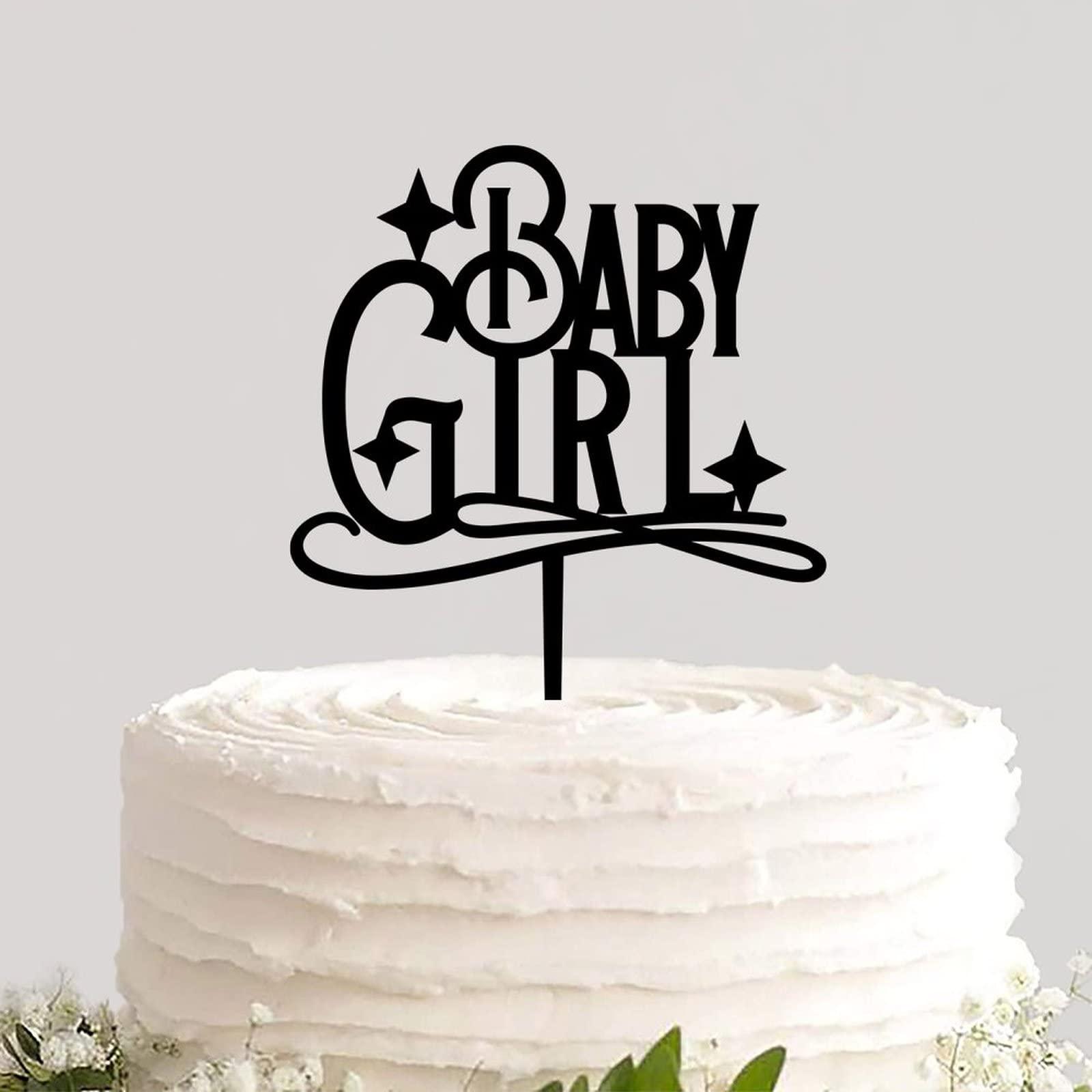 sanxnjana Baby Shower Baby Baptism Cake Topper Baby Girl Double Sided Cupcake Cake Insert Sign Funny Cake Décor for Newbaby Welcome Party Baby Photo Booth Props Newbaby Birthday Theme Party Decor