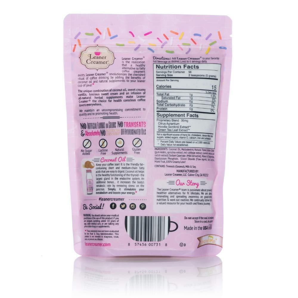 Leaner Creamer Leaner Creamer Non-Dairy Sugar Free Coffee Creamer Perfect Coconut Oil Powder To Naturally Cream and Sweeten Coffee, Smoothies, Protein Shakes & More! Ideal Flavoring For All Diets