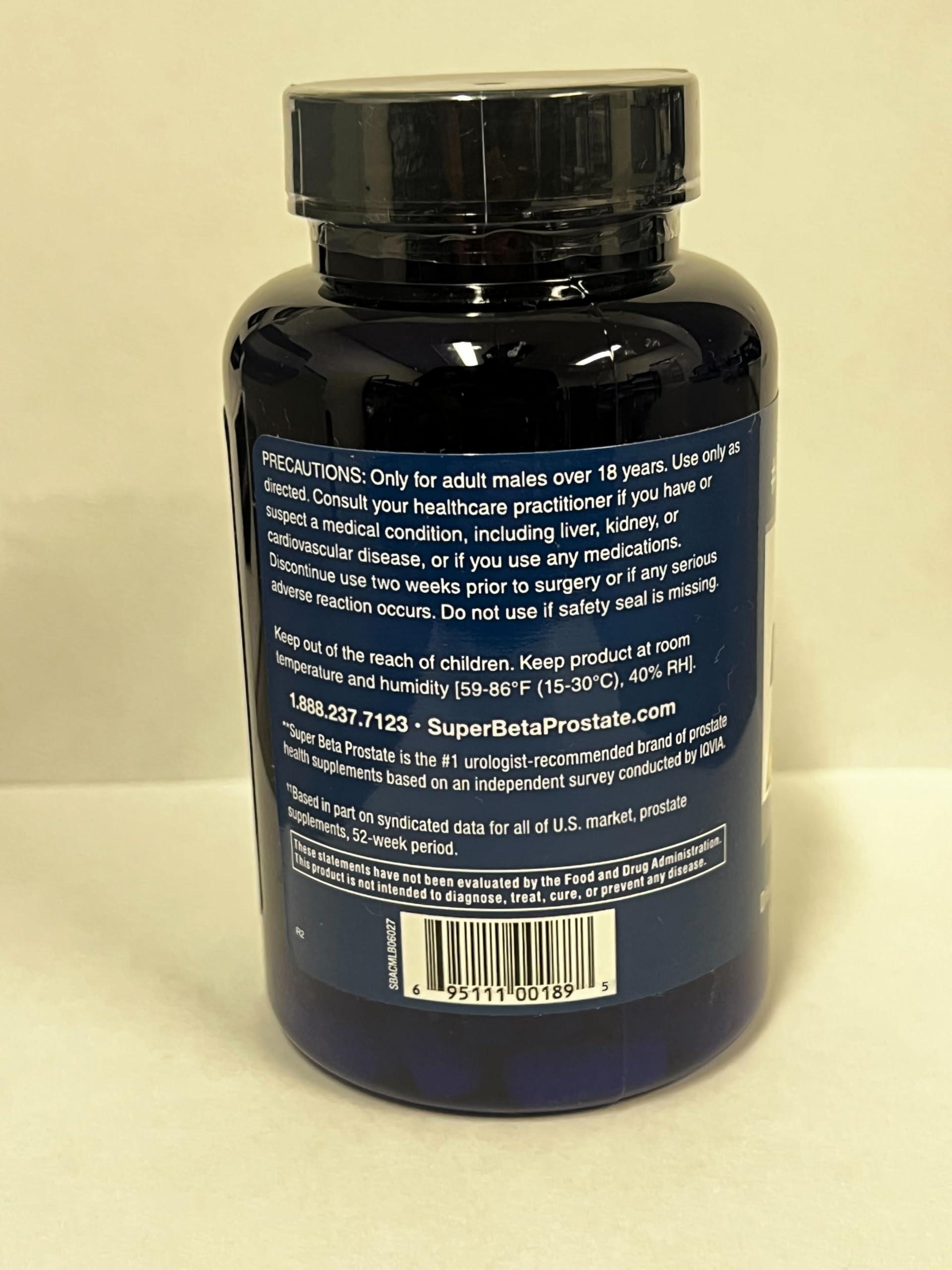 SUPER BETA PROSTATE Super Beta Prostate Advanced Prostate Supplement for Men Reduce Bathroom Trips, Promote Sleep, Support Urinary Health & Bladder Emptying. Beta Sitosterol not Saw Palmetto. (60 Caplets, 1-Bottle)