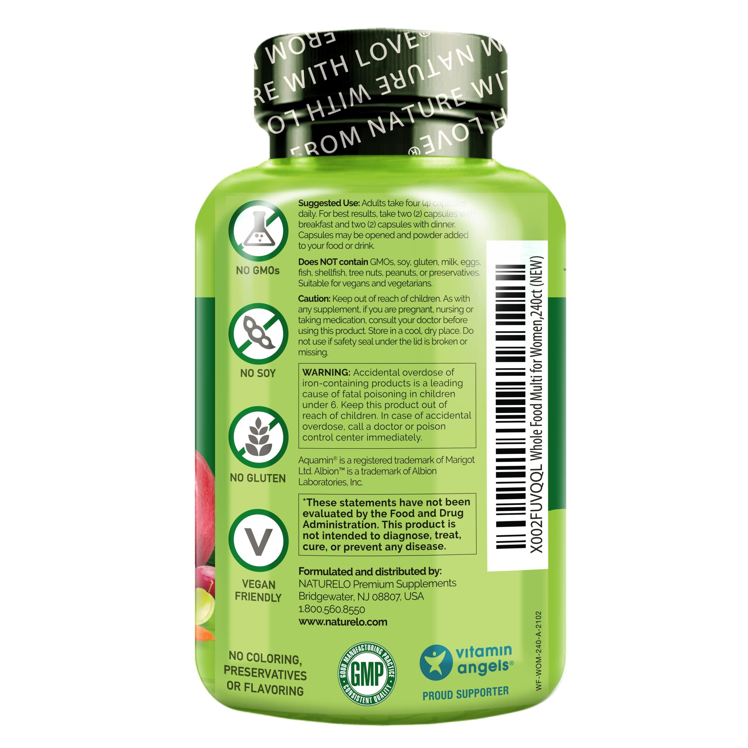 NATURELO NATURELO Whole Food Multivitamin for Women, 240ct Whole Food Multivitamin for Men, 240ct