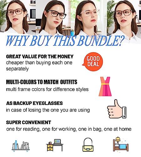 WEMOOTANTS WEMOOTANTS 4 Packs Multicolors Reading Glasses 2.75 Women Blue Light Blocking Large Readers 1.0 1.25 1.5 1.75 2.0 2.25 2.5 2.75+ 3.0 3.5 4.0 5.0 6.0