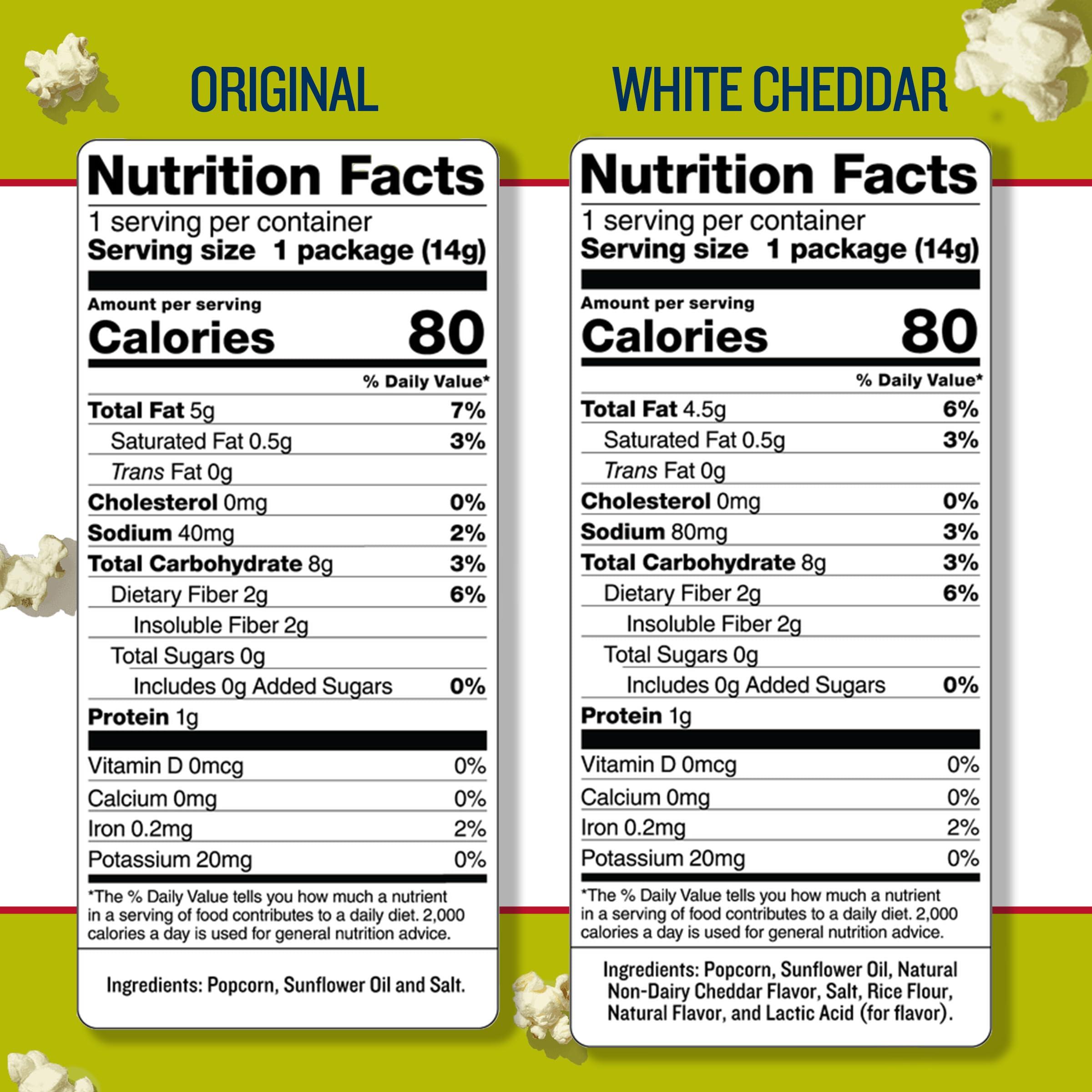 SkinnyPop SkinnyPop Variety Pack Original and White Cheddar Popcorn, Gluten Free, Vegan Popcorn, Non-GMO, Healthy Popcorn Snacks, Skinny Pop, 0.5oz Individually Sized Bag (20 Count)