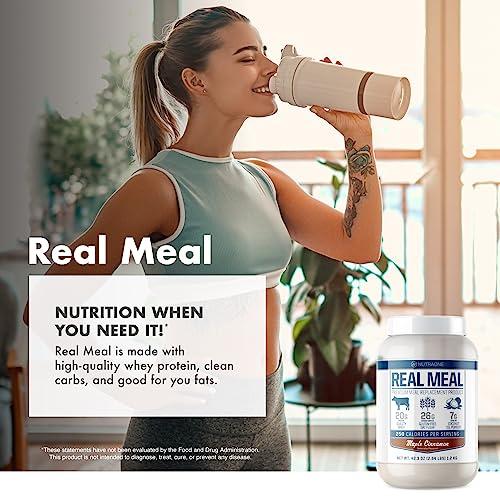NutraOne Nutrition Real Meal by NutraOne - Perfect Meal Replacement Powder for Everyday Goals | Including Whey Protein, Coconut Oil, and Gluten-Free Oats* (Blueberry 2.6 lbs.)