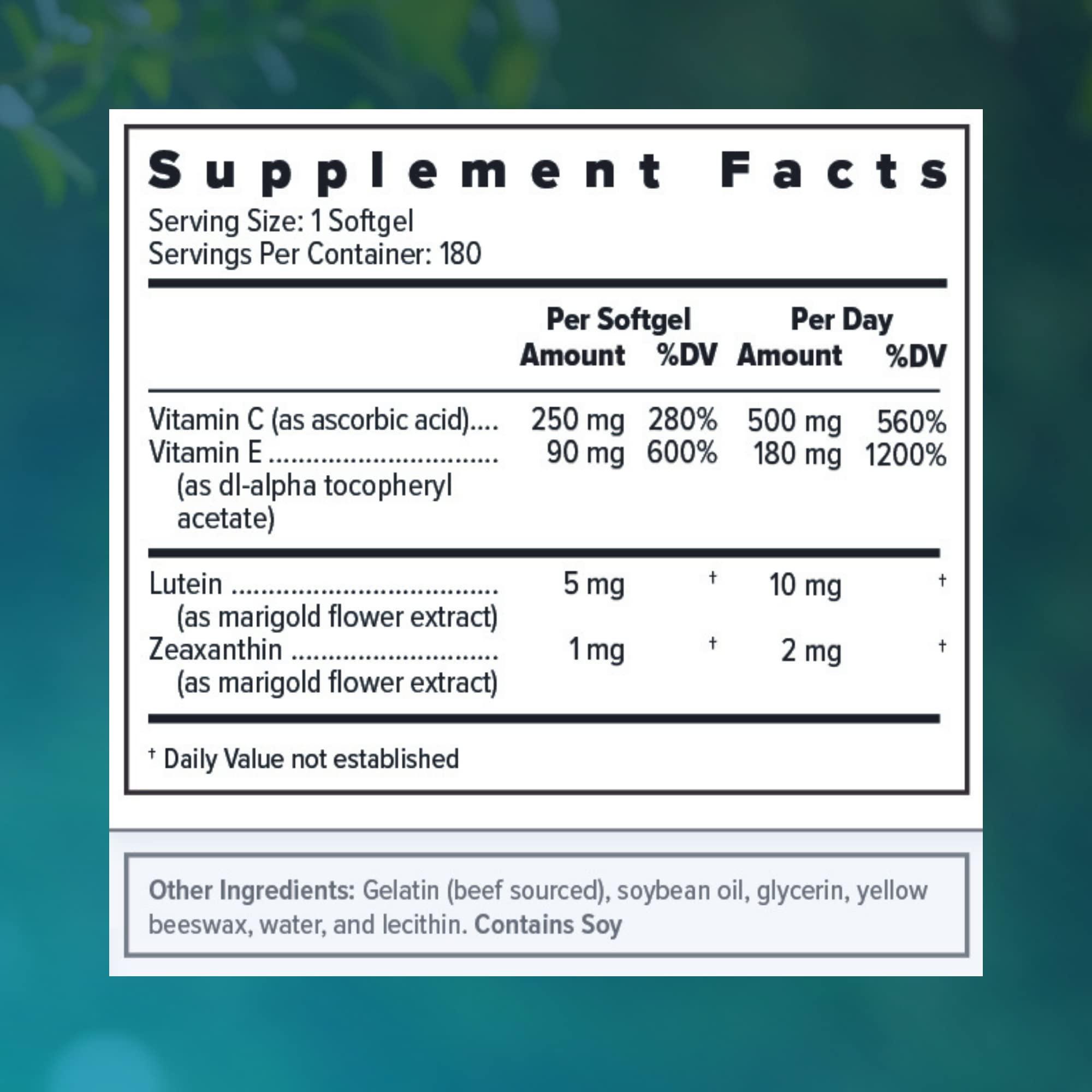 Focus Vision Supplements Focus Vitamins | Focus Select Zinc Free Formula | 180 Softgel Capsules | AREDS2 Based Formula | Eye Vitamin & Supplement | Support for Macular Generation | Easy to Swallow Pill