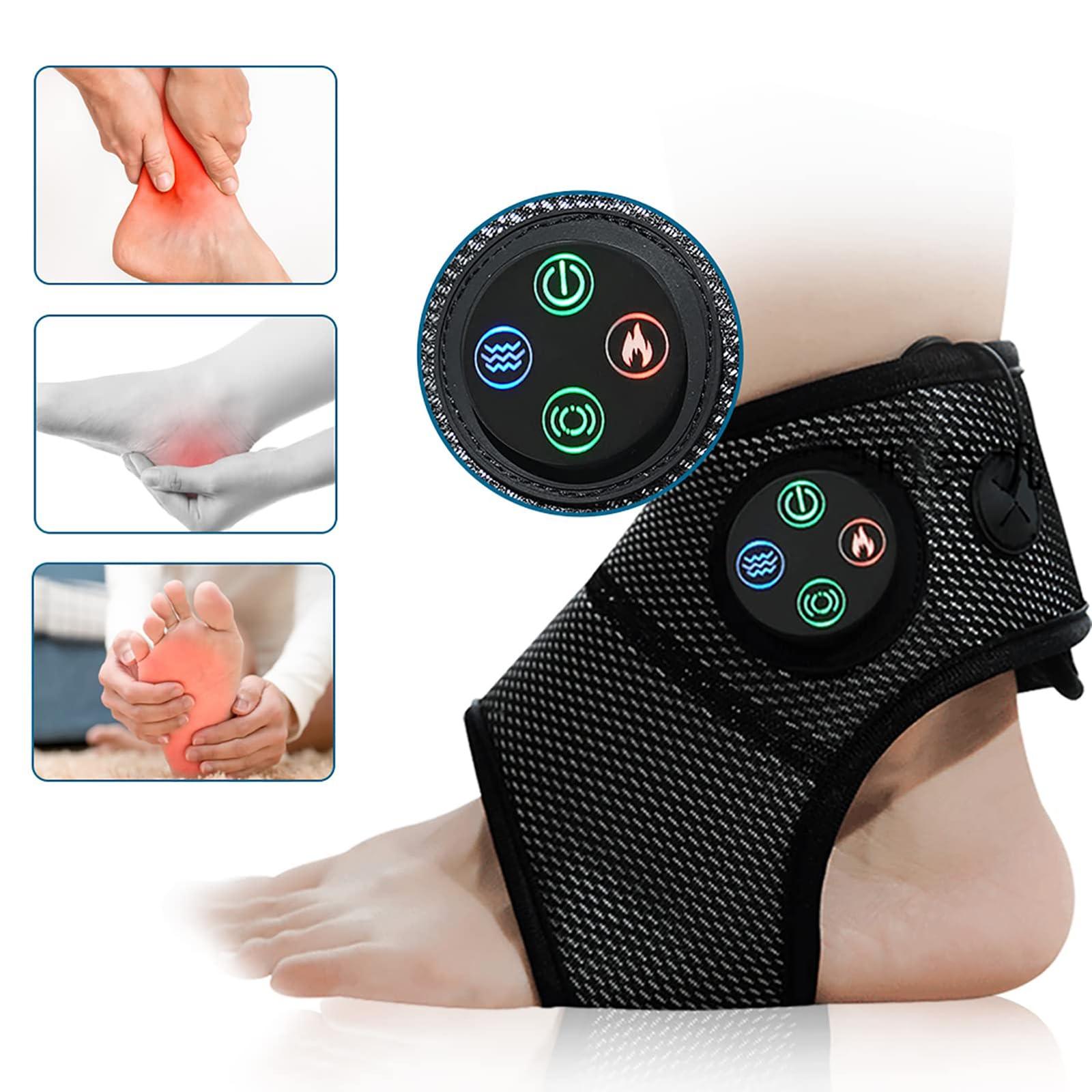 IxapA Smart Ankle Massage, Electric Vibration Hot Compress Heating Brace Ankle Massage Foot Massage, for Injury Joint Recovery, Pain Fatigue Relief