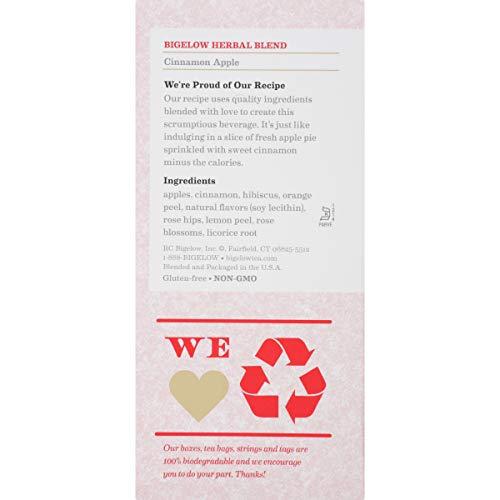 Bigelow Tea Bigelow Cinnamon Apple Herbal Tea Bags 28-Count Boxes (Pack of 6) Cinnamon Apple Hibiscus Flavored Herbal Tea Bags All Natural Non-GMO