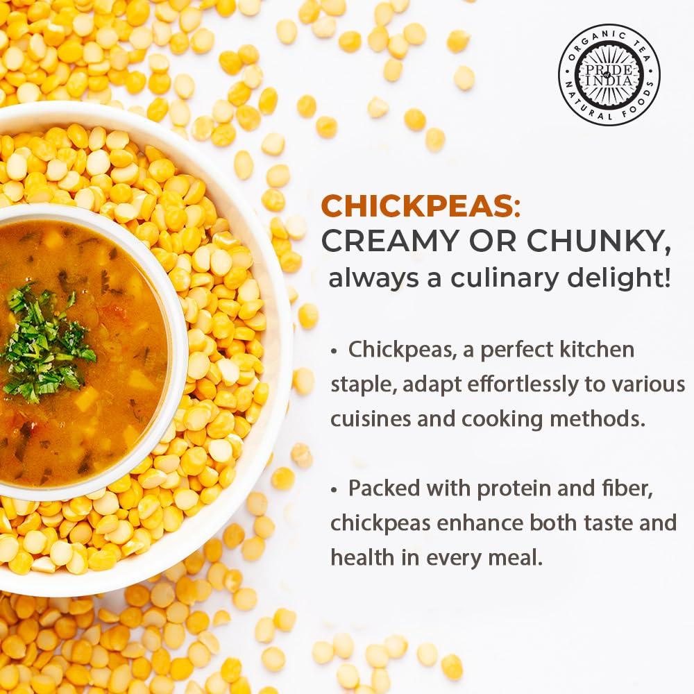 Pride Of India Pride Of India - Indian Split Yellow Chickpea Lentils - Protein & Fiber Rich Chana Dal, 3.0 Pound Jar