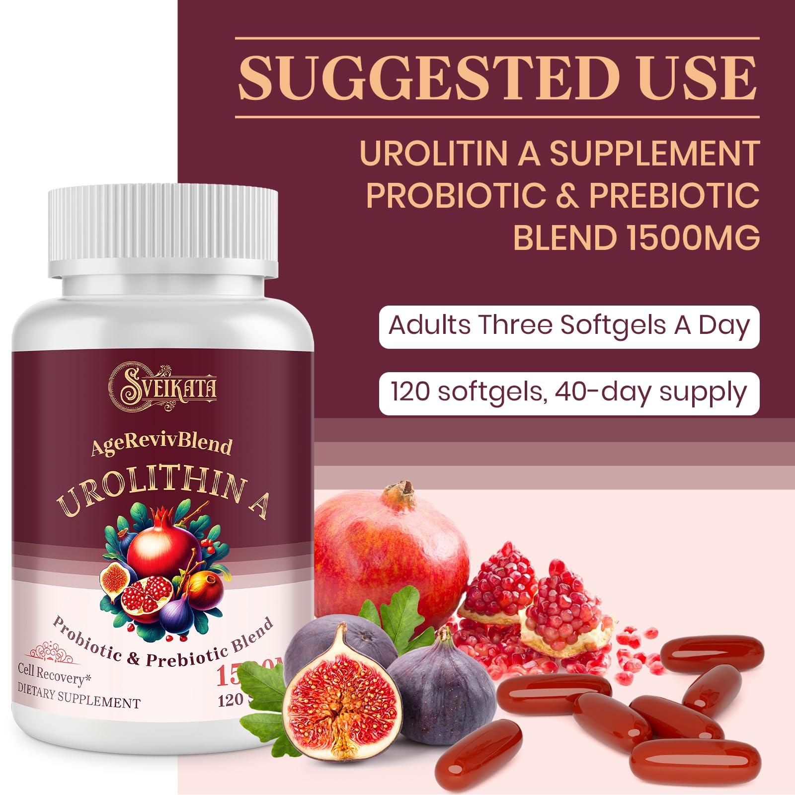 Sveikata Sveikata Urolithin A Supplement 1500mg, 120 Softgels