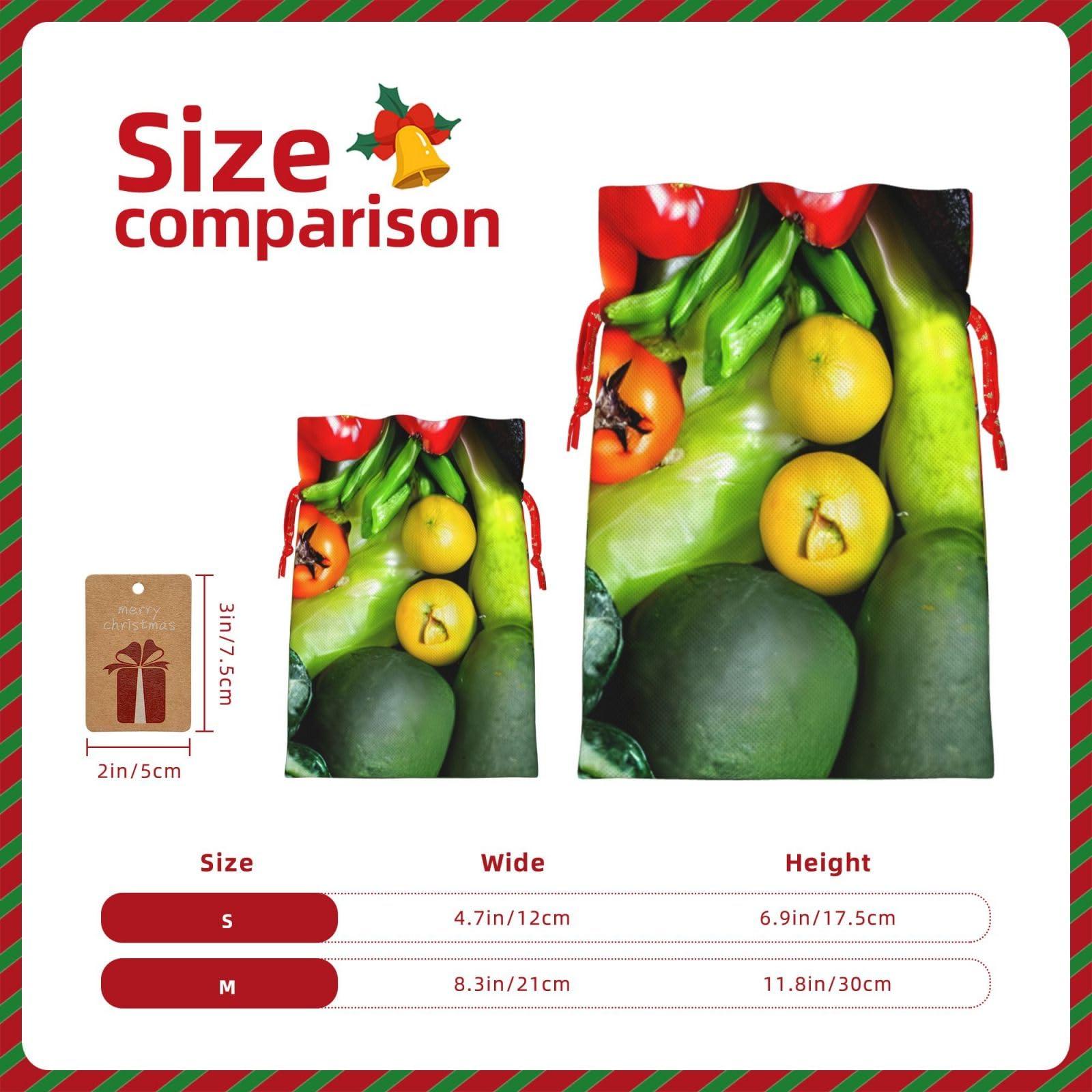 Fresqa Fresh Vegetables Fruits Reusable Christmas Gift Bags Cloth Gift Bags For Endearing Presentation-Memorable Moments