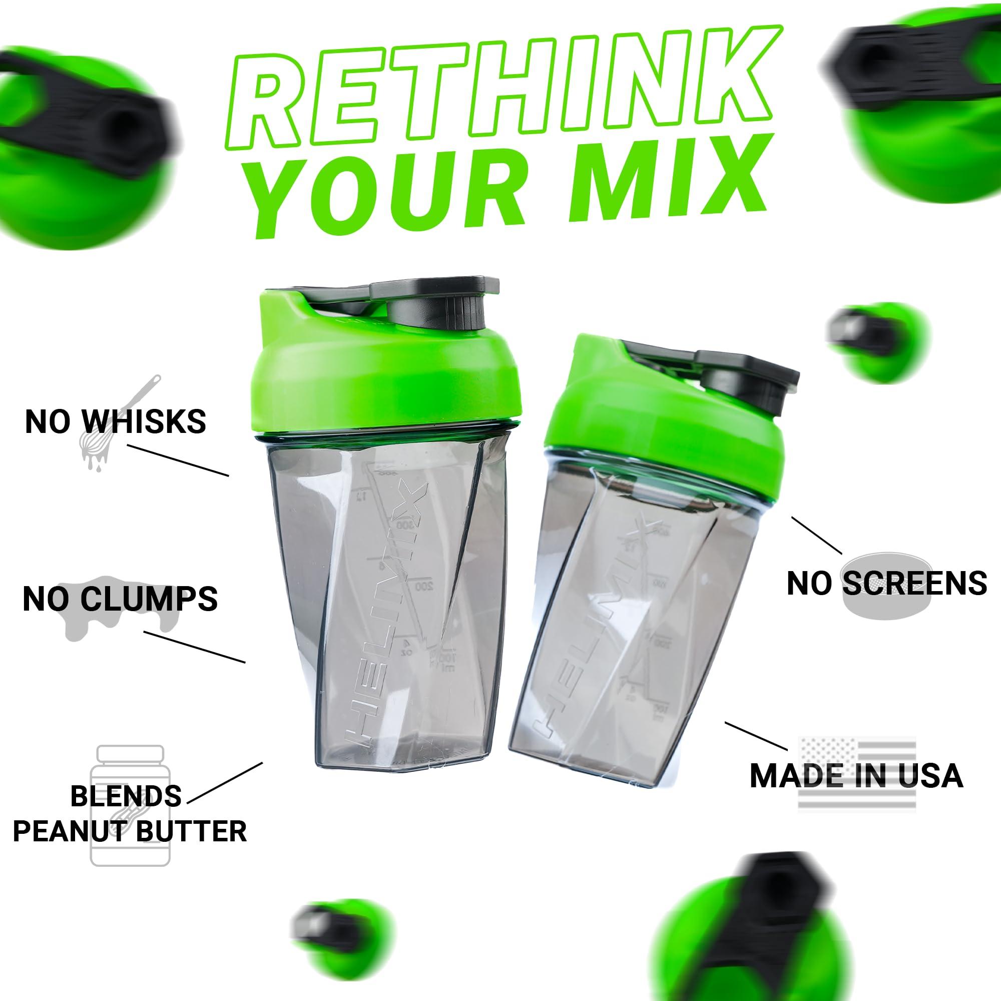 HELIMIX HELIMIX 1.5 Vortex Blender Shaker Bottle Holds Upto 20oz | No Blending Ball or Whisk | USA Made | Portable Pre Workout Whey Protein Drink Shaker Cup | Mixes Cocktails Smoothies Shakes | Top Rack Safe
