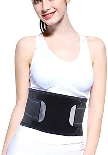 SJHY Lumbar Support Belt Self-Heating Lower Back Brace,Magnetic Therapy Lumbar Support for Sciatica, Spasms, Nerve and Herniated for Pain Relief Back Braces (Color : Black, Size : Medium)