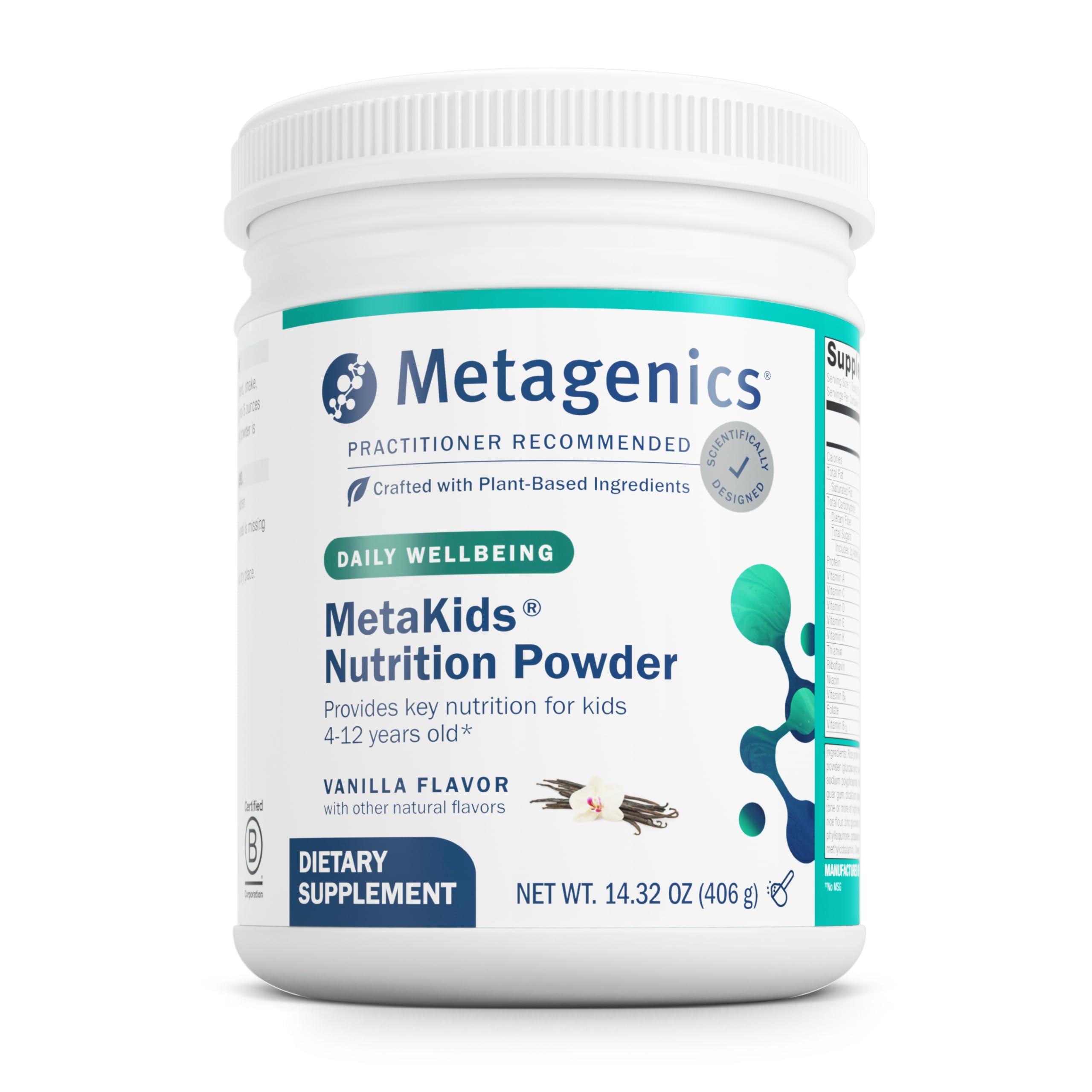 Metagenics Metagenics MetaKids Nutrition Powder - Kids Multivitamin Powder - with a Prebiotic, DHA, Protein & Amino Acids - Complete Protein - Non-GMO & Gluten-Free - Vanilla - 13.33 oz